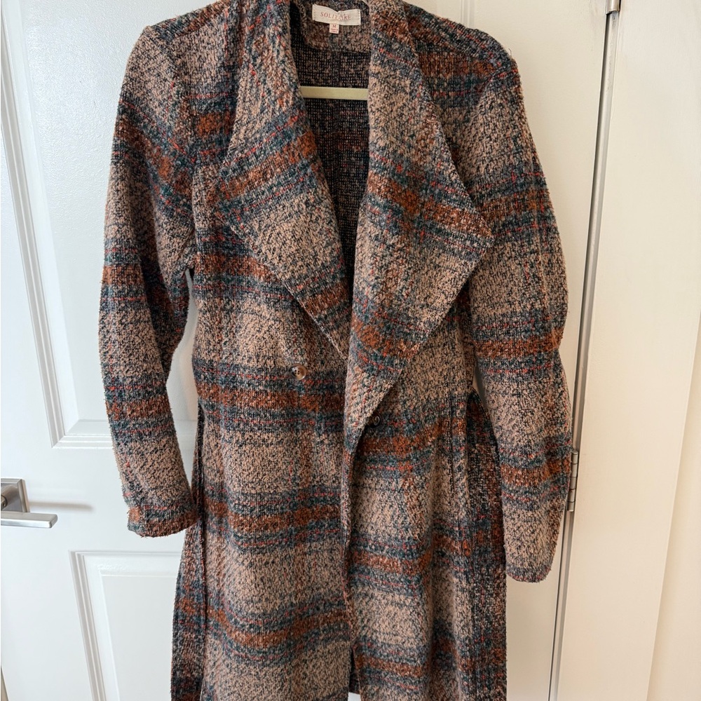 Solitaire Multicolor Plaid Trench Coat